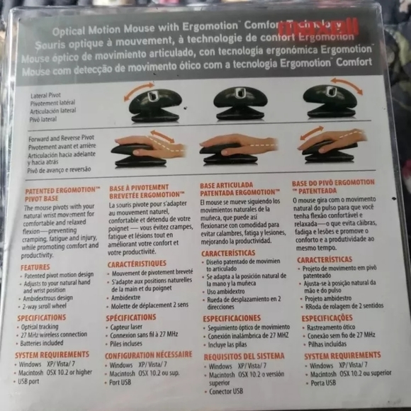 Maxell optical motion mouse w/ ergomotion comfort Technology open box - Picture 3 of 5